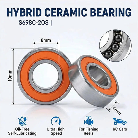 RC Car Ceramic Bearings 5x13x4 2RS Hybrid Ball Set For High Performance Rigs Ultra Smooth Spin Dust Water Sealed