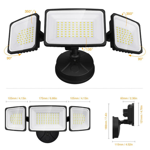 Kickin Out Super Bright Led Flood Light, 150 Watt 15000 Lumen Outdoor Security Fixture, Switch Controlled IP65 Waterproof Wall Mount Cool White Lamp For Yard Garage And Eaves