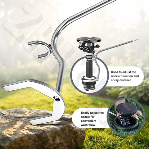 Sprinkler Head Tool Wrench for Pop-Up Impact Sprinklers LG3 AG5 on grass, designed for distance control and easy dial.