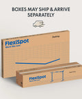 Packaging for Whole Piece Standing Desk With Clamp Power Strip, 55 Inch By 28 Inch Electric Height Adjustable Desk, two-box ship.