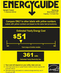 Energy Guide label for Samsung Large 11 Cubic Foot Convertible Upright Freezer And Fridge Flip Featuring Even Airflow.