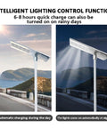 Heavy Duty Solar Streetlights For Patios And Driveways, IP66 Waterproof Motion Sensor with automatic charging and nighttime illumination.