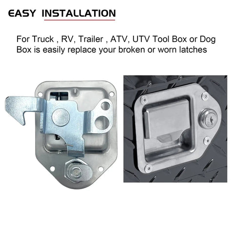Beefy Heavy Duty Toolbox Latch 3/8 By 3-1/4 Inch Stainless Steel Paddle Lock For RV Camper Trailer Doors And Truck Bed