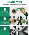 Usage tips for connecting the Heavy Duty Garden Hose Reel Cart With Four PU Wheels And Storage Basket Holds Up To 300 Ft Of 5/8 Inch Hose