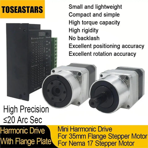 Mini Harmonic Drive Stepper Motor Kit High-Precision Robot Manipulator Arm Joint And Rotating Platform Cam Divider with driver.
