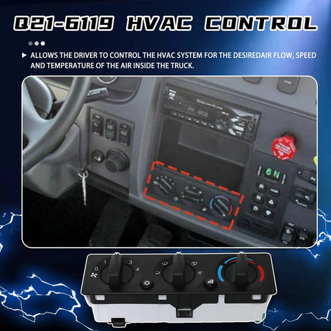 Peterbilt HVAC A C Climate Control Module Replacement Front Panel Switch with Automatic Configuration for 337 348 379 389 Trucks