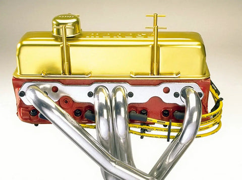 Wire Loom Kit For Routing Wires Under Headers On Old And New Style Small Block Chevy Engines With Chrome Brackets, Black