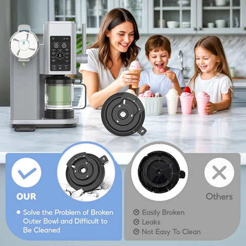 Replacement Outer Bowl Lid For NC700 Series Ice Cream And Soft Serve Makers Fits NC701 And Similar Models Black Color