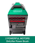 Front view of BigGreen Commercial BG10 Deep Cleaning Two Motor Carpet Extractor Machine showing underside with brushes.
