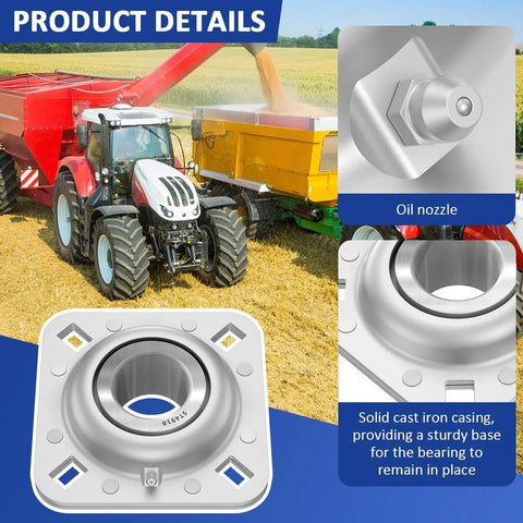 Beefy Heavy Duty Flanged Disc Bearing Unit With One And A Half Inch Round Bore For Harrow Flange Mount Replacement Part