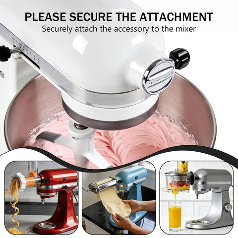 Beefed Up 6061 Aluminum Attachment Knob For Kitchenaid Mixers secures accessories to mixer bowl, enhancing stability while mixing.