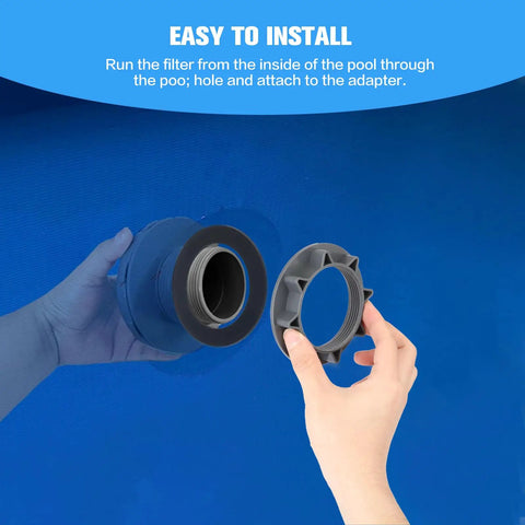 Installing Go-To Pool Inlet Strainer Kit Replacement For Intex And Coleman Above Ground Pools, showing 1.5 inch fittings