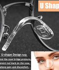 5 Piece Screw In U Shaped Eyeglass Nose Pads Super Comfy Hella Soft Silicone showing a close-up of U-shape design for comfort.