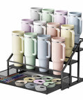4-Tier Cup Holder Rack For Stanley 40 Oz Tumblers And Water Bottles, Heavy Duty Tumbler Stand With Pull Out Drawer For Lids And Accessories