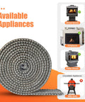 Stove gasket tape, self-adhesive flat fiberglass gasket, 1 in x 72 in, high-temperature silver-gray