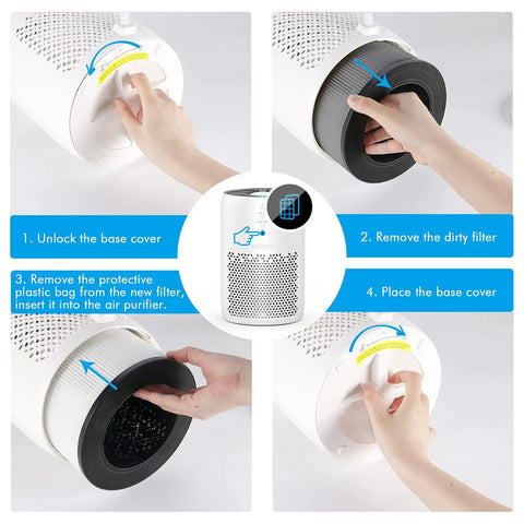 Step-by-step guide to replace H13 True HEPA Replacement Filter For MOOKA EPI153 Air Purifier Official Certified Captures Dust Pollen Smoke Odors