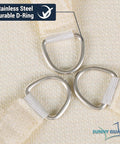 Close-up of stainless steel D-ring on Butter Cream 10 Ft By 13 Ft Sun Shade Sail UV Blocking For Backyard Deck Patio Garden And Outdoor Spaces