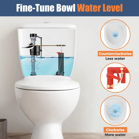 Universal Toilet Flusher Replacement Kit With Adjustable Fill Valve, Water Saving Quiet Anti Siphon Inside Tank 2 Inch Flapper No Hassle Install Red 1 Pack, toilet tank cutaway