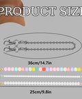 Product size Detachable Pearl Hat Chains For Trucker Hats And Mesh Baseball Caps 4 Pack Metal Beads Chains with lobster clasps