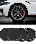 Universal Snap On Wheel Center Caps For Rims 2.36 Inch Outer Diameter 2.2 Inch Inner Core Hub Covers set of 4 black ABS and steel.