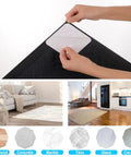 Applying Eight Pack Rug Tape Pads Non Slip Rug Pad Gripper Anti Skid Stickers For Area Rugs Prevent Sliding Grip Corners