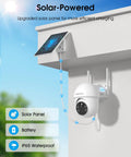 Solar Wireless Outdoor Security Cameras Two Pack With 4MP Ultra HD 360 Degree View Battery Powered Outdoor Camera with solar panel