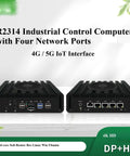 Kickbutt Compact Mini PC Fueled By The Versatile Amd Ryzen R2314 Chipset Paired With Four Dope 25G Ethernet Ports For Zero Fuss Openwrt Router Builds And Straight Up Flawless Esxi Hosting view showing dual-sided design and four network ports