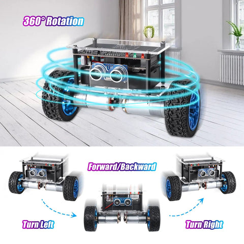 Hands On DIY Self Balancing Robot Car Kit For STEM Practice With ESP32 Board Ultrasonic Obstacle Avoidance And Soldering Practice WiFi And IR Dual Control Educational Electronics Kit For Teens And Kids 15 Plus, 360° rotation