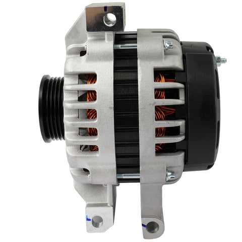 Side view of Beefed Up 150Amp 12V Alternator Fits Chevy Trailblazer 4.2L 2007 2009 GMC Envoy 4.2L 2007 2009