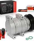 Top Shelf AC Compressor With Clutch Fits Mazda 6 2009-2013 2.5L L4 6 Groove Pulley DKS17DS PAG46 assembly with gloves and instructions.