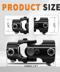 Three Quarters Inch DD X One Inch DD Universal U Joint Black Steering Shaft dimensions and design details