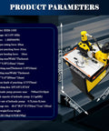 INTBUYING 3 In 1 Electric Hydraulic Busbar Processor Cutter Bender Hole Puncher Tool 20 Ton Force shown with specifications.