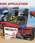 Beefy High Capacity 3S 7600mAh LiPo Battery 11.1V With EC5 Connector for RC models including cars, boats, planes, and helicopters.