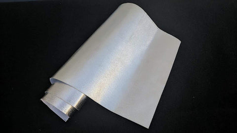 Aluminized Heat Shield Thermal Barrier With Adhesive Backed Heat Blanket 12x24 Inch Heavy Duty High Temperature Resistant Fiberglass Shield