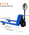 Heavy Duty Electric Pallet Jack With 3,300 Lbs Capacity And 48V Lithium Battery For Smooth Warehouse Haulin' size dimensions with 48 inch forks.