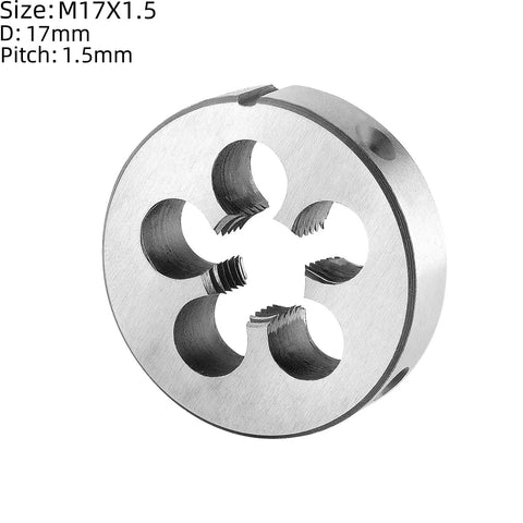 M17 By One Point Five Thread Tap And Die Set For Metalworking Right Hand Dope HSS 6542 Tap Alloy Tool Steel Die 17mm Cutting Diameter