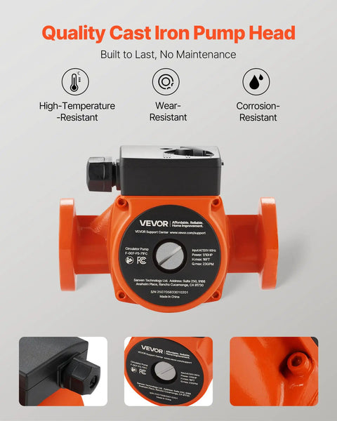 Hardcore Cast Iron Circulator Pump Moving 23 Gpm Through Home Plumbing Systems Buttery Smooth Hot Water Recirculation showing quality cast iron pump head.