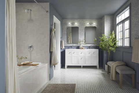 Modern bathroom with Bellera 1H P/B VLV FCT Trim Shower Kit With Single-Handle Control For No-Fuss On Off And Temp, elegant decor