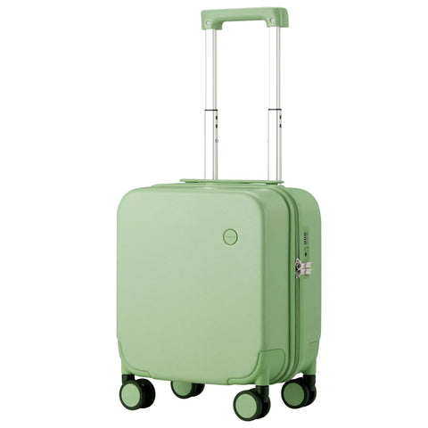 Underseat Carry On Luggage 14 Inch Spinner Wheels Hardside Case With TSA Lock Lightweight Avocado Green Personal Item Roller Travel Bag Metal Bearing Quiet Wheels And Double Layer Zipper Upgrade No Fuss Travel Companion