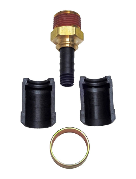 Rubber Air Line Quick Repair Swivel Kit For Trucks And Trailers With 3/8 NPT Fittings, Easy Install, Pre-Applied Thread Sealant, Downtime Saver, Includes Wrench, Assembly Rings, And Fix It Pack For Fast Field Repairs, with brass fitting and rubber hose ends