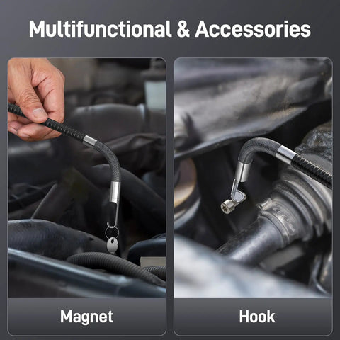 Two-Way Articulating Borescope With Light USB-C Endoscope Inspection Camera, 5ft Semi-Rigid Flexible Snake Scope for auto work