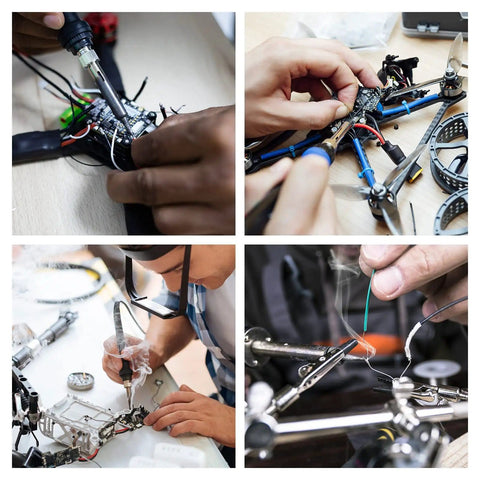 Using Portable 110V 65W Digital Soldering Iron Kit With Adjustable Temperature for precision PCB soldering and electronics work.