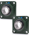 Two Pack UCF210-31 Pillow Block Bearings With 1-15/16 Inch Bore, Square Flange Mount, Solid Cast Iron Base, Self Aligning