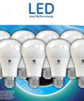 Box of 60W Equivalent Daylight LED Bulbs 8 Pack, 800 Lumens, 9W, 5000K Bright White, Energy Saver, Long Lasting Thirteen Point Seven Year Lifespan