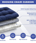 Diagram of Rocking Chair Cushions Set Navy Blue Tufted Waterproof Fade Resistant Indoor Outdoor Cushions With Ties showing layers.