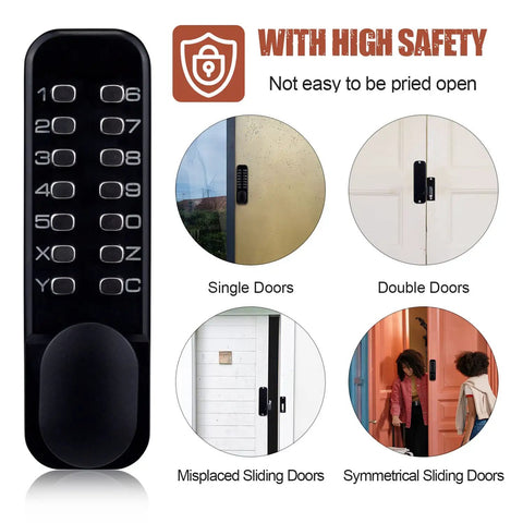 Keyless Entry Door Lock With Keypad Black No Battery Needed 100 Percent Mechanical Battery Free Password Protected Entry Weatherproof Combination Lock For Home Security