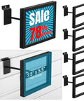 6 Pack Black Rectangular Faceout Sign Holders For Slatwall And Gridwall Displays 7W By 5.5H Durable Price Tag And Information Signage