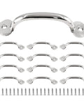 12 Pcs 4 Inch Modern Silver Plum Blossom Box Pull Handles Zinc Alloy With Screws For Drawers Cabinets Wardrobes Hole To Hole 3.2 Inches