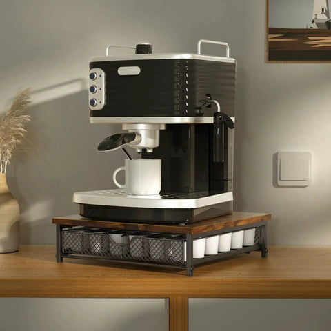 Sturdy Wood And Metal Pod Drawer Organizer For K Cup Pods 36 Capacity Storage With Sliding Baskets Keeps Your Coffee Station Neat And On Point Space Saver For Countertops Black under coffee machine