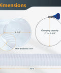 Top Shelf 2.5 By 20 Foot Flexible Dust Collection Hose With Two Lock Tight Stainless Steel Clamps dimensions and details.